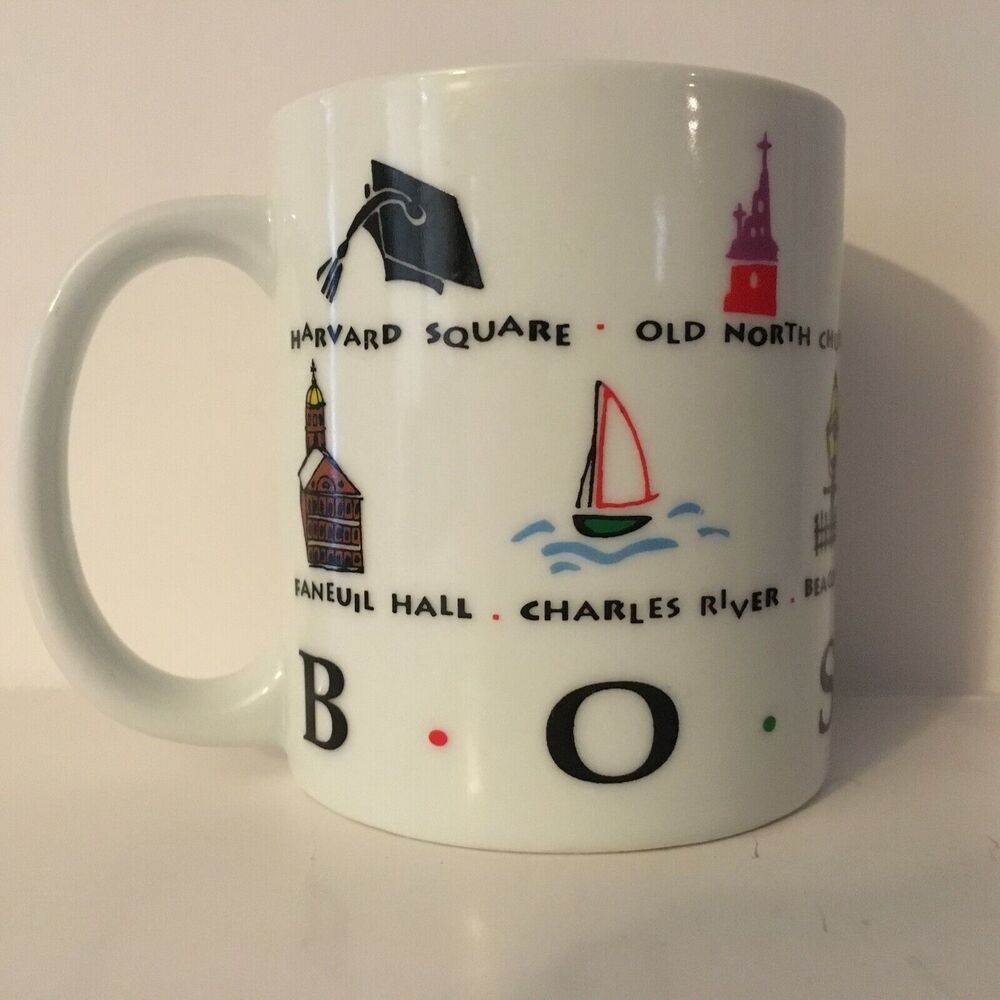 Luke-A-Tuke Boston Souvenir Sightseeing White 8 oz Coffee Tea Mug Cup